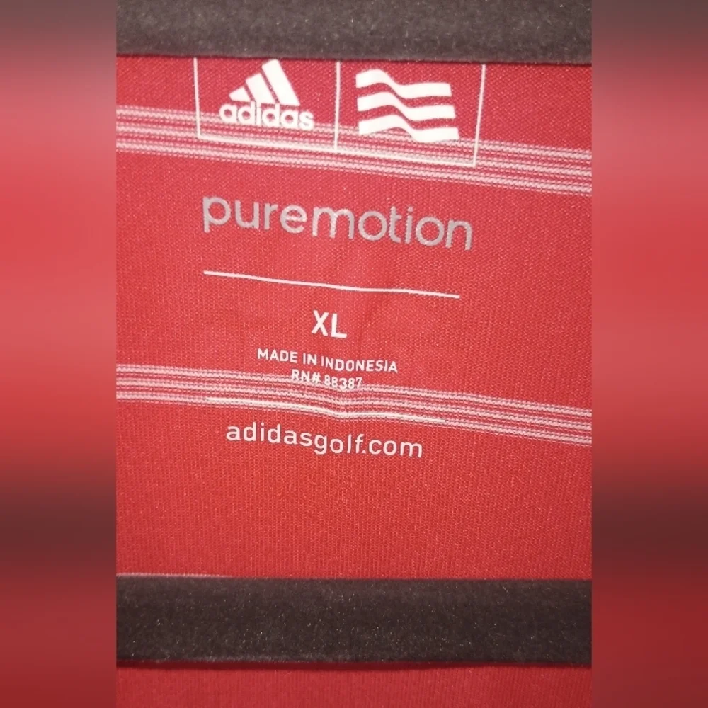 Adidas Red and White Polo Shirt with Classic Stripes #2